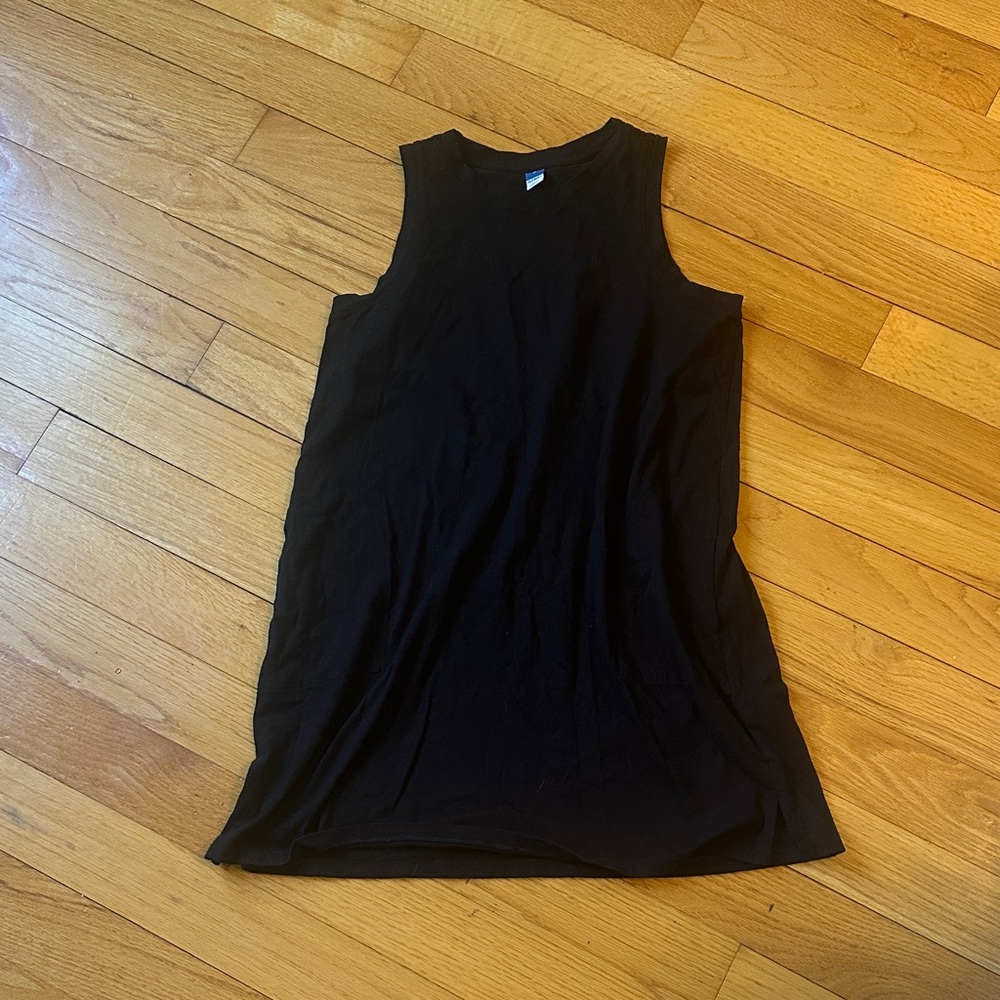 Black Sleeveless Tank Top dress with pockets